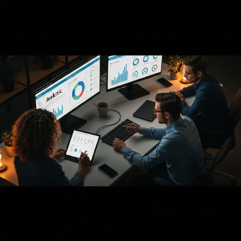 Creative team collaborating on marketing strategy